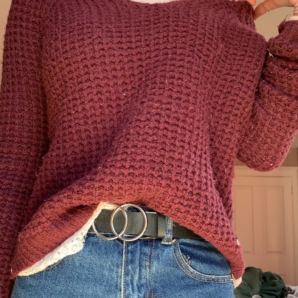 Burgundy holister sweater